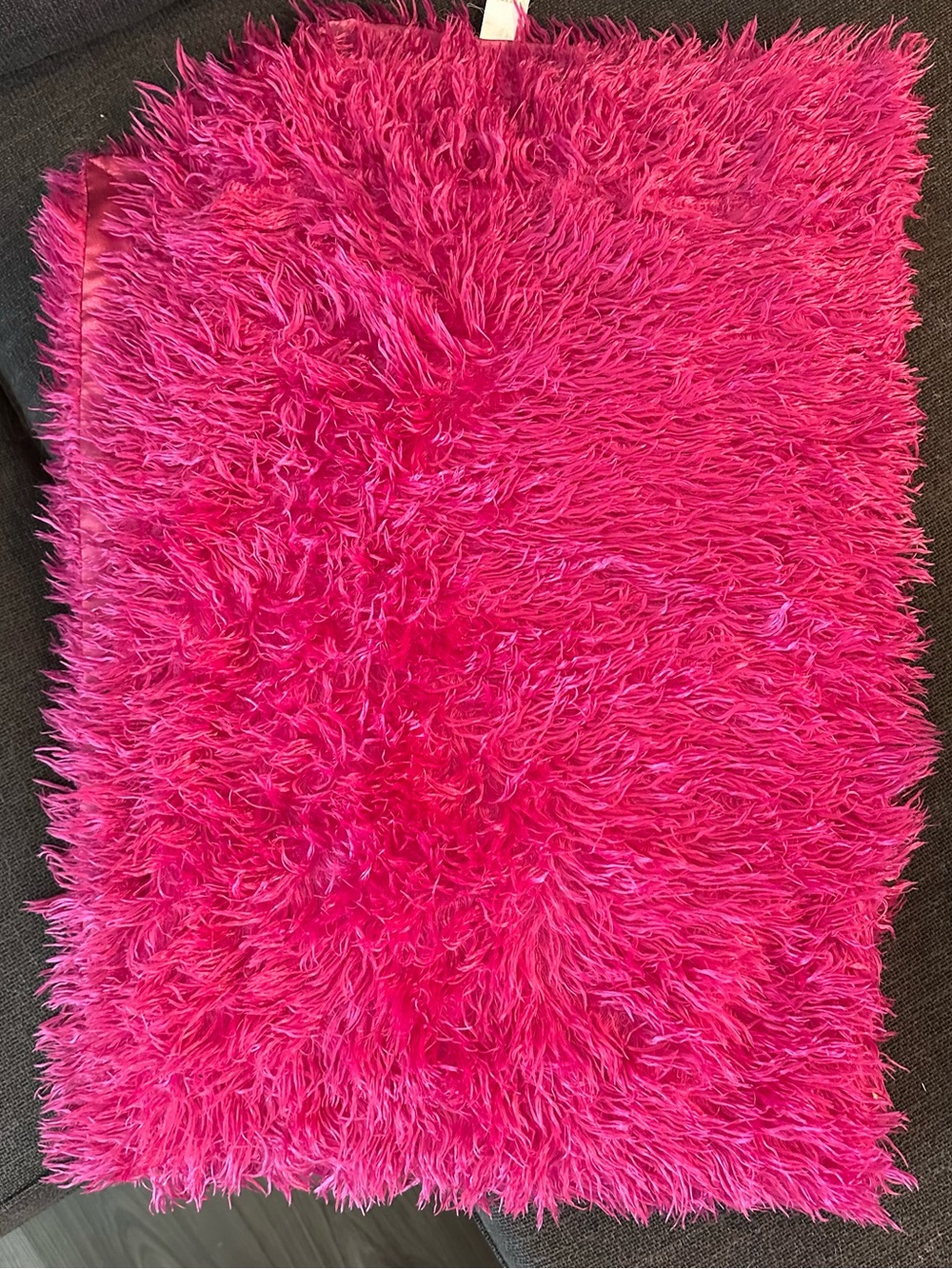 Hot Pink Shag/Silk Blanket